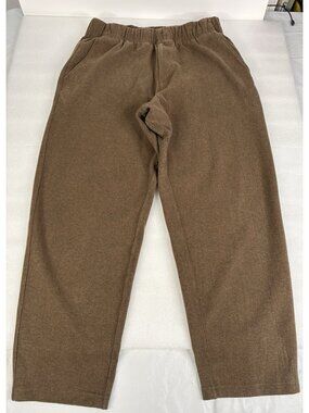 Uniqlo U Brushed Jersey Pants Men’s L Soft Brown 32” x 28” Cropped Drawstring